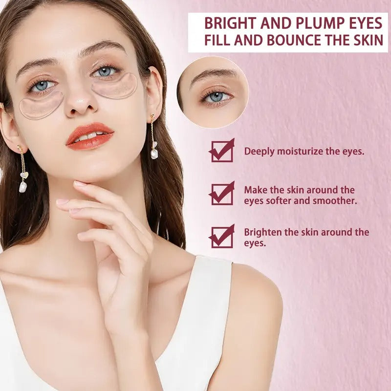 Xioimy Marine Collagen Eye Gel Patches, Brightening &amp; Firming Under Eye, Hydrates &amp;, Rose Scented, Hypoallergenic for All Skin Types