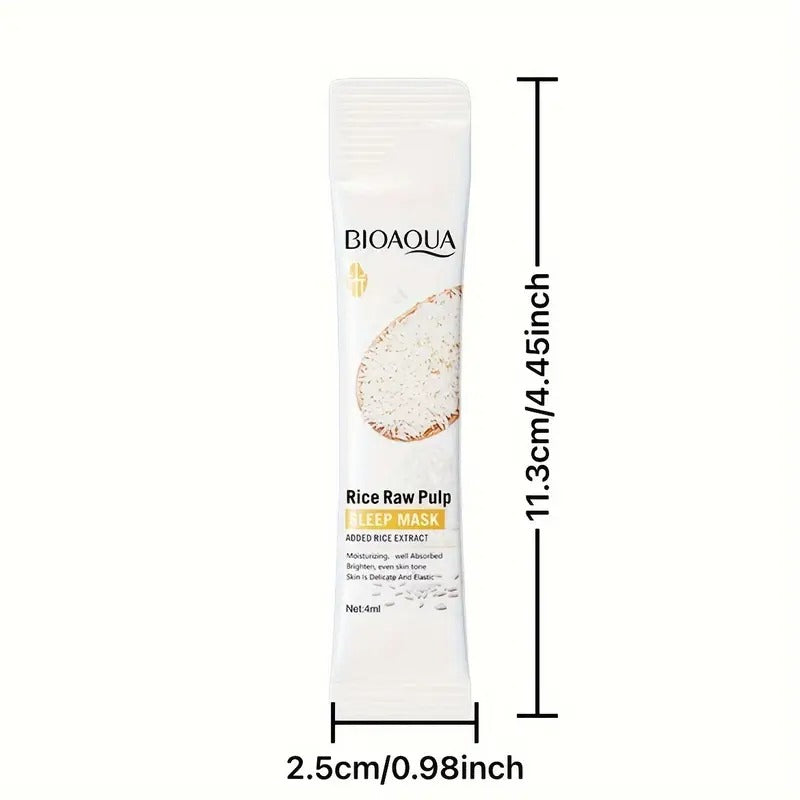 10 PIECE Bioaqua Rice Raw Pulp Sleep Mask: Travel-Friendly, No-Alcohol, Low Allergenic, Suitable for All Skin Types