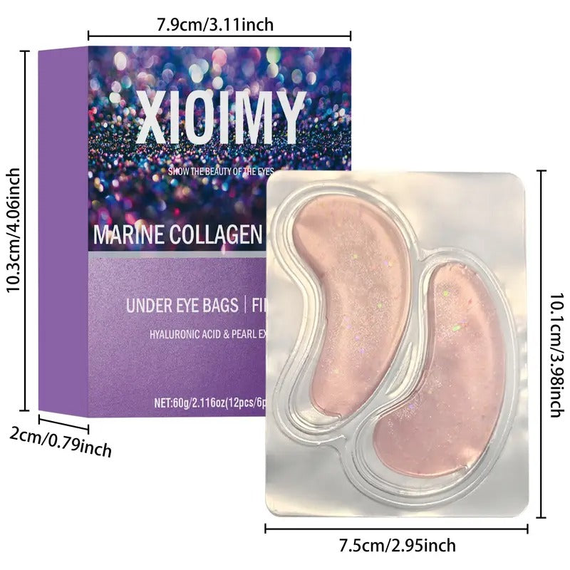 Xioimy Marine Collagen Eye Gel Patches, Brightening &amp; Firming Under Eye, Hydrates &amp;, Rose Scented, Hypoallergenic for All Skin Types