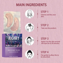 Load image into Gallery viewer, Xioimy Marine Collagen Eye Gel Patches, Brightening &amp; Firming Under Eye, Hydrates &amp;, Rose Scented, Hypoallergenic for All Skin Types