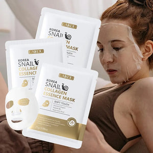LAIKOU KOREA Snail Collagen Essence Mask - Hypoallergenic &amp; Formaldehyde-Free, Intense Moisturizing &amp; Nourishing for All Light Beige Types Including Dry Light Beige,