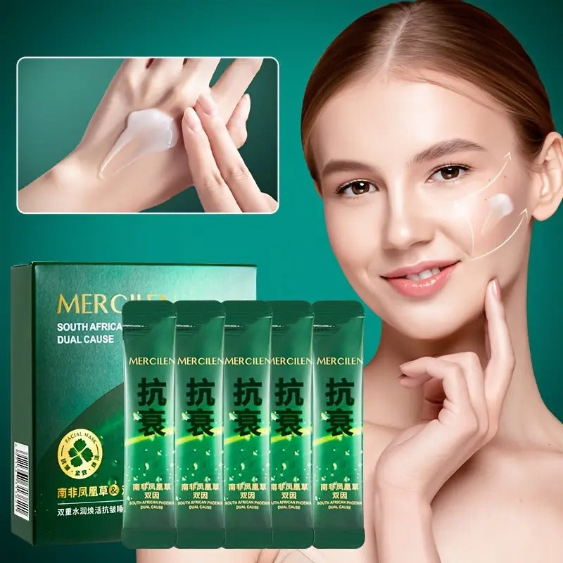 3 Piece Collagen Double Sleep Mask , containing citric acid, Centella asiatica, hyaluronic acid and sea fennel, moisturizing