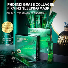 Load image into Gallery viewer, 3 Piece Collagen Double Sleep Mask , containing citric acid, Centella asiatica, hyaluronic acid and sea fennel, moisturizing